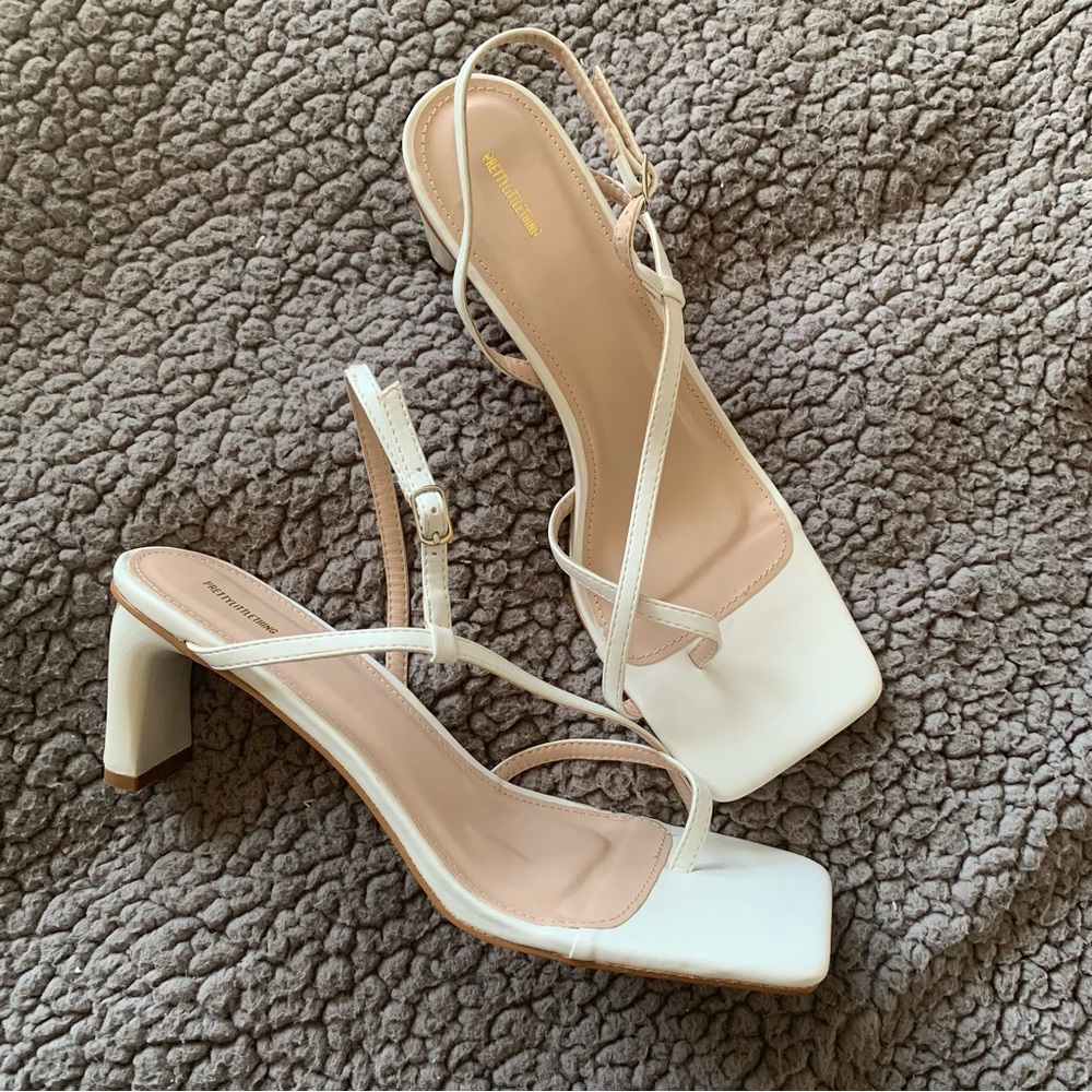 Pretty Little Thing White Heels
